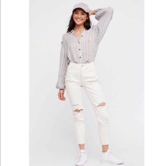 Free People Denim - Free People Lacey Stilt Distressed Skinny Jeans Size 27